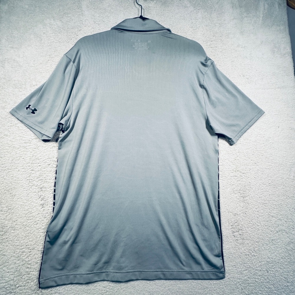 Under Armour Playoff Polo Mens Medium Grey Trine Thunder Ombre Stripe Golf NWT - Picture 4 of 11